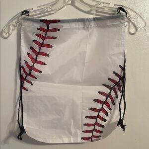 🟥🟥 Baseball Drawstring Bag with Red Baseball Stitching (set of 6)